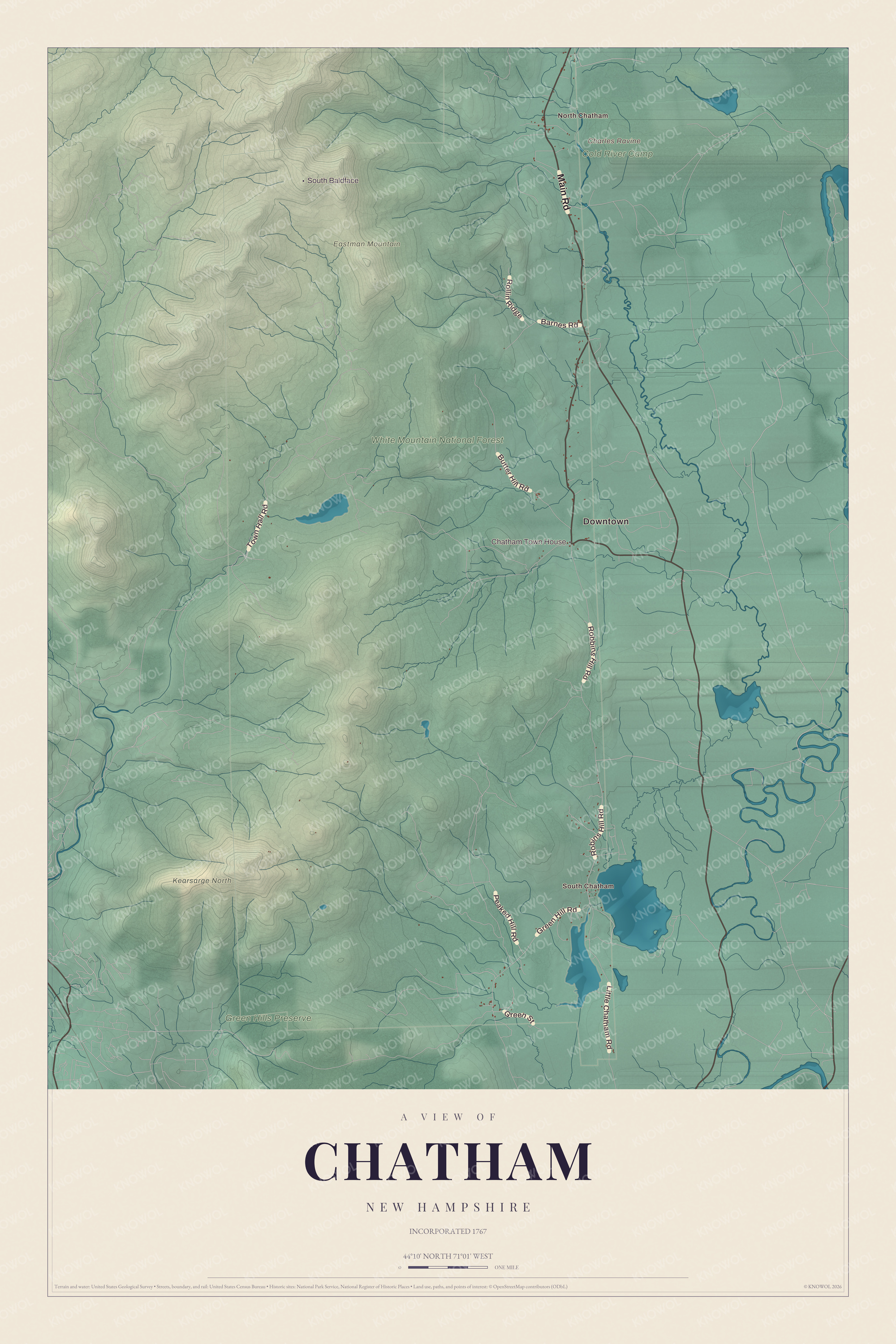 Map of Chatham, New Hampshire