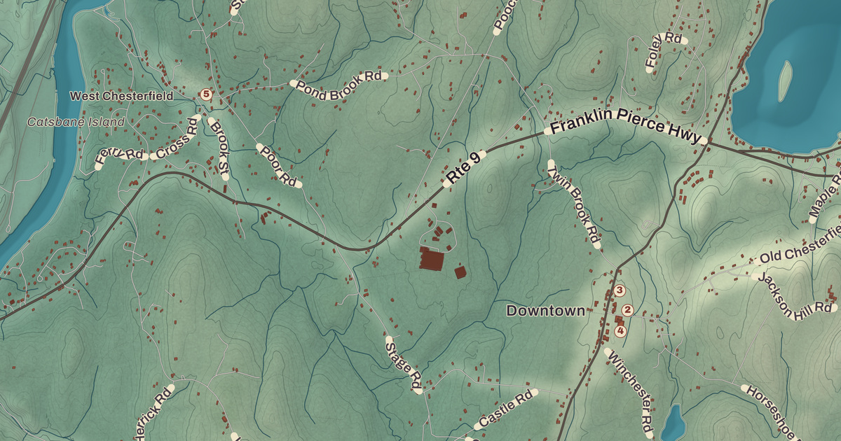 Beautifully Detailed Map of Chesterfield, New Hampshire