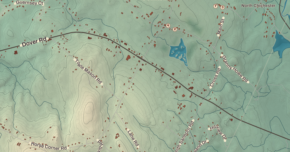 Beautifully Detailed Map of Chichester, New Hampshire