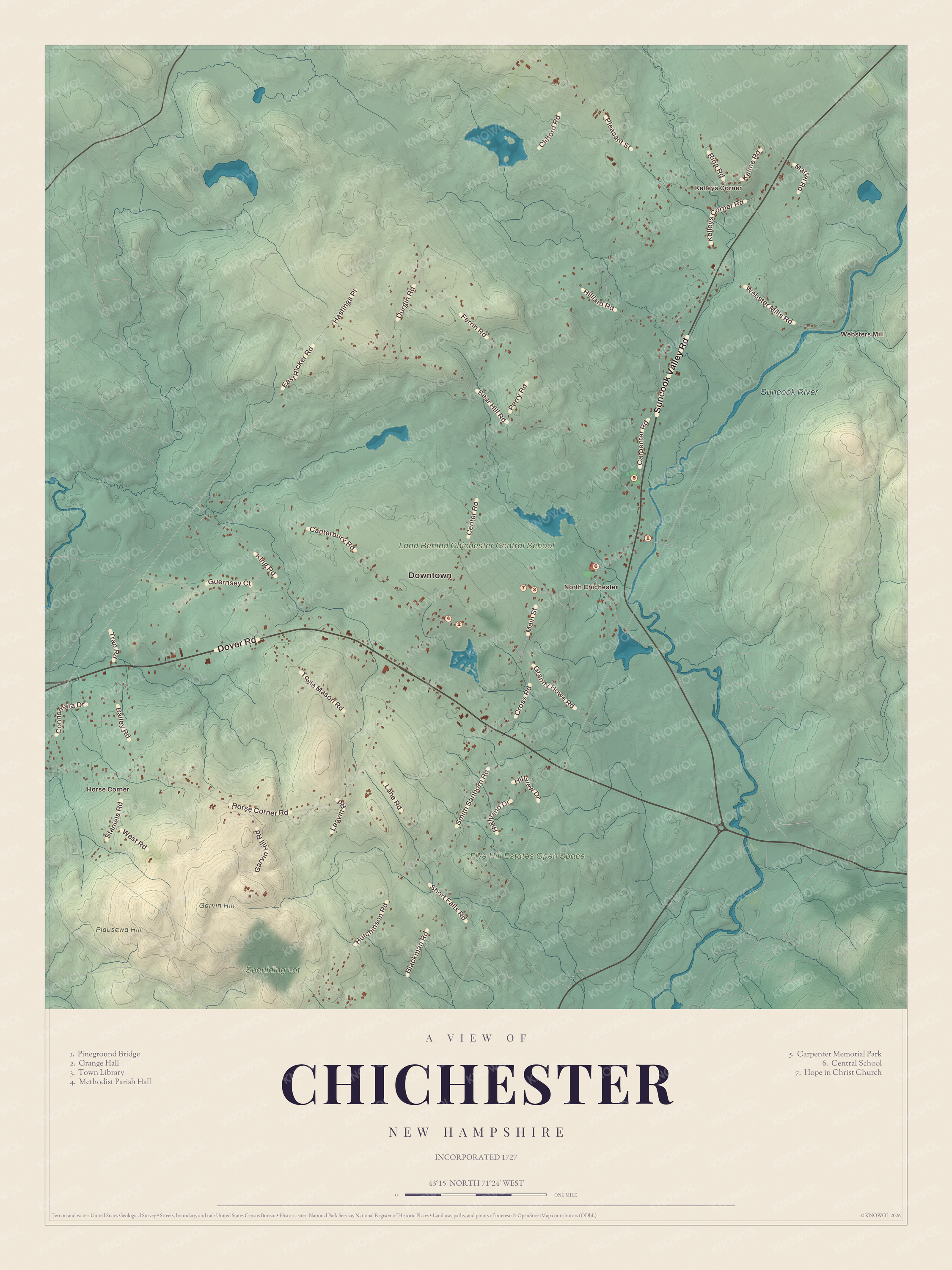 Map of Chichester, New Hampshire