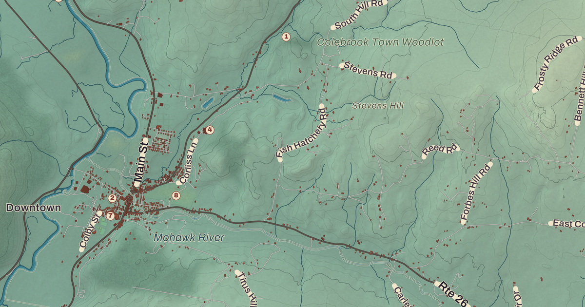 Beautifully Detailed Map of Colebrook, New Hampshire