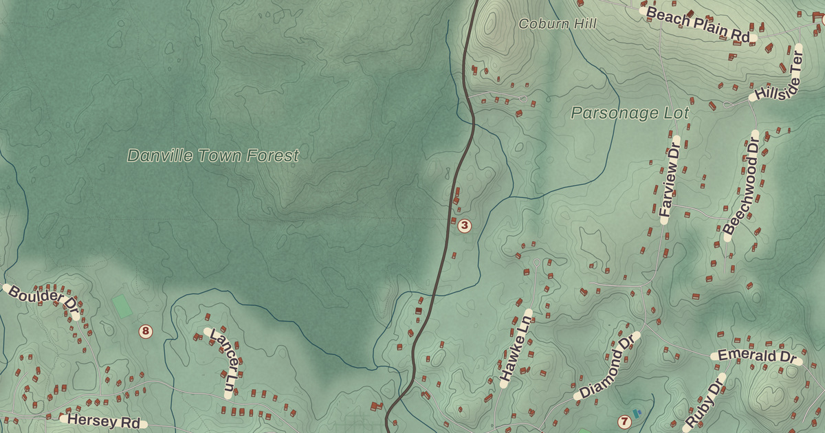 Beautifully Detailed Map of Danville, New Hampshire