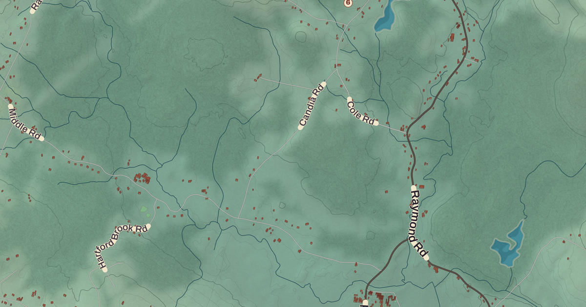 Beautifully Detailed Map of Deerfield, New Hampshire