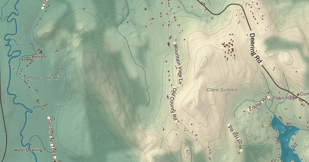 Beautifully Detailed Map of Deering, New Hampshire