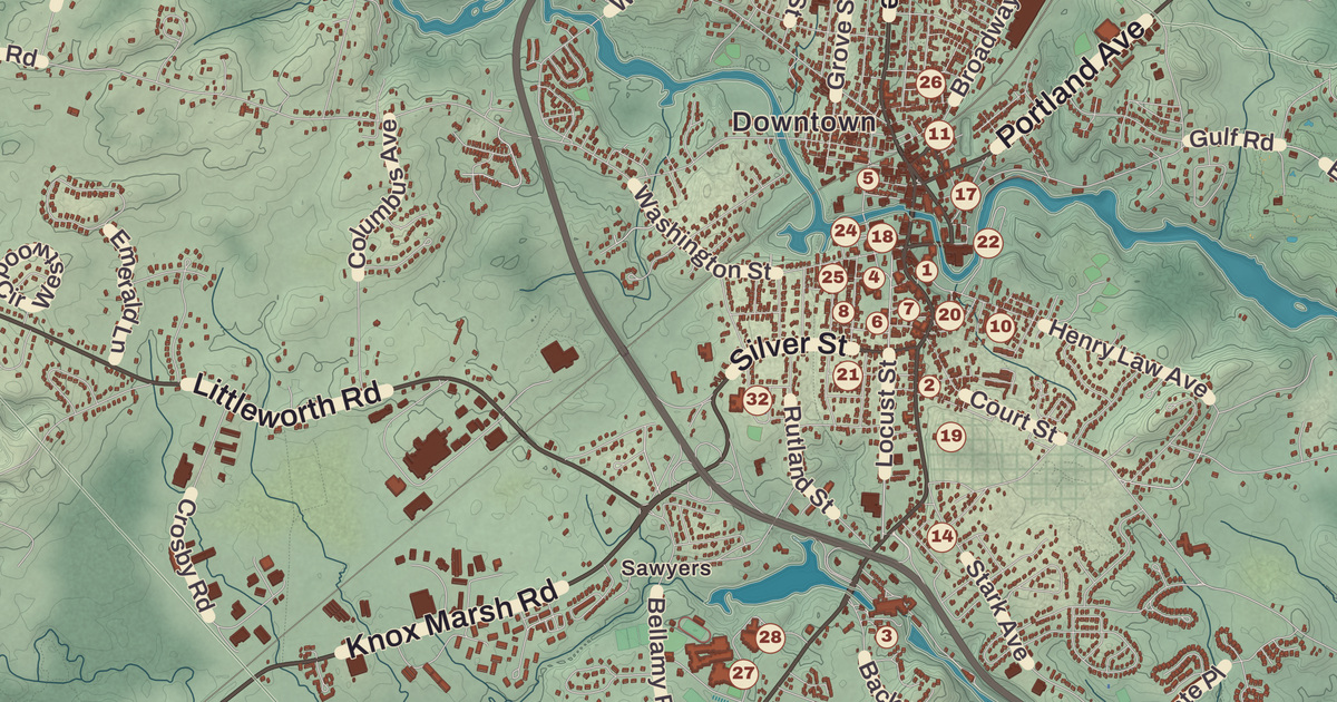 Beautifully Detailed Map of Dover, New Hampshire