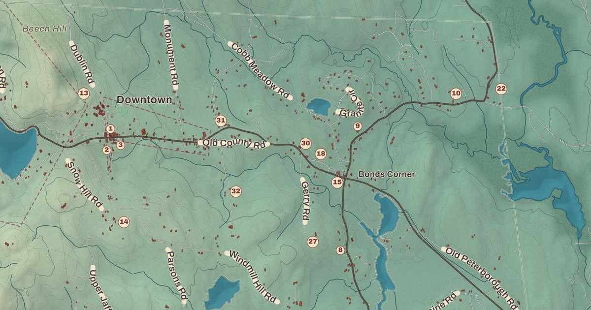 Beautifully Detailed Map of Dublin, New Hampshire