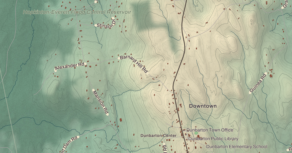 Beautifully Detailed Map of Dunbarton, New Hampshire