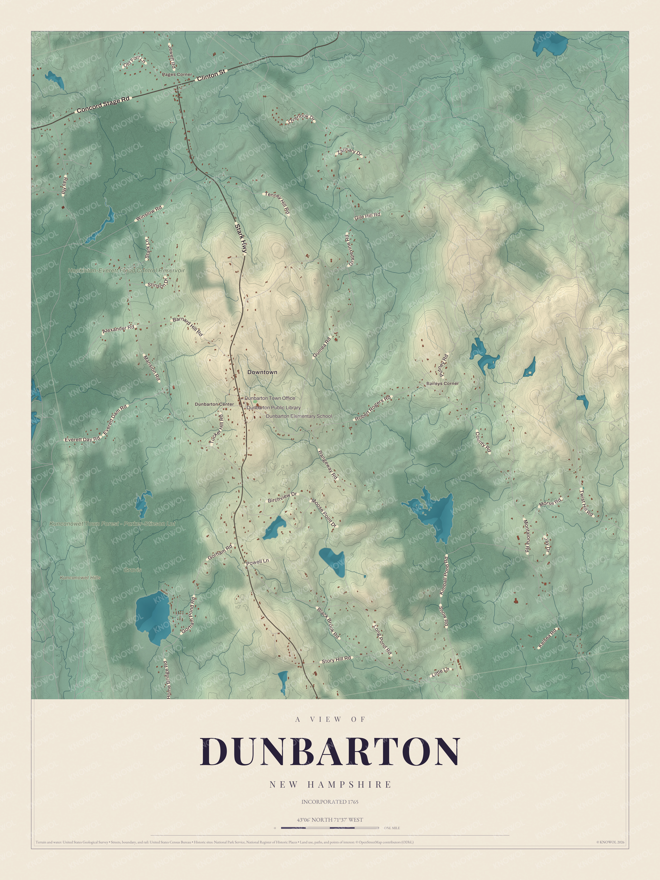 Map of Dunbarton, New Hampshire