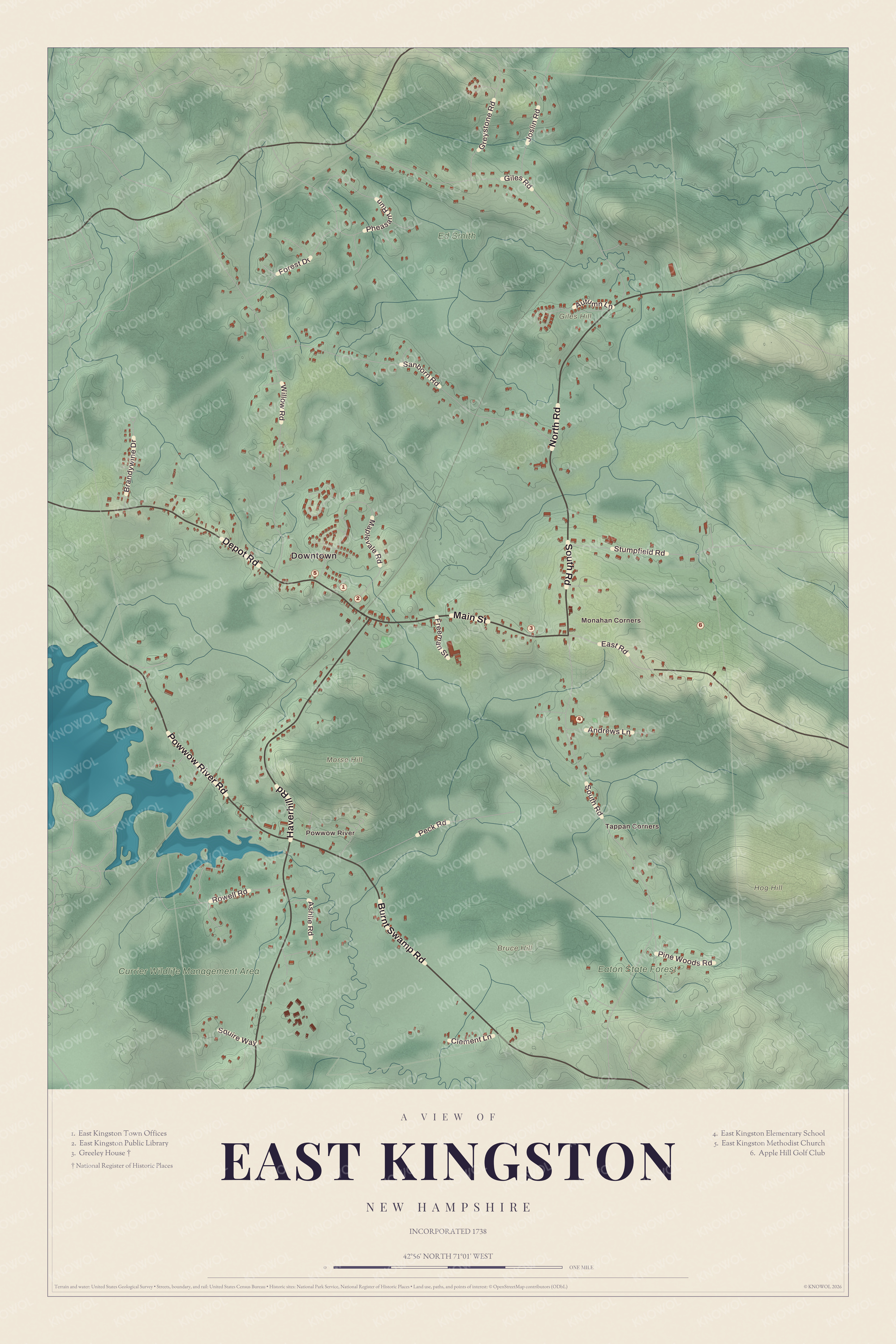 Map of East Kingston, New Hampshire