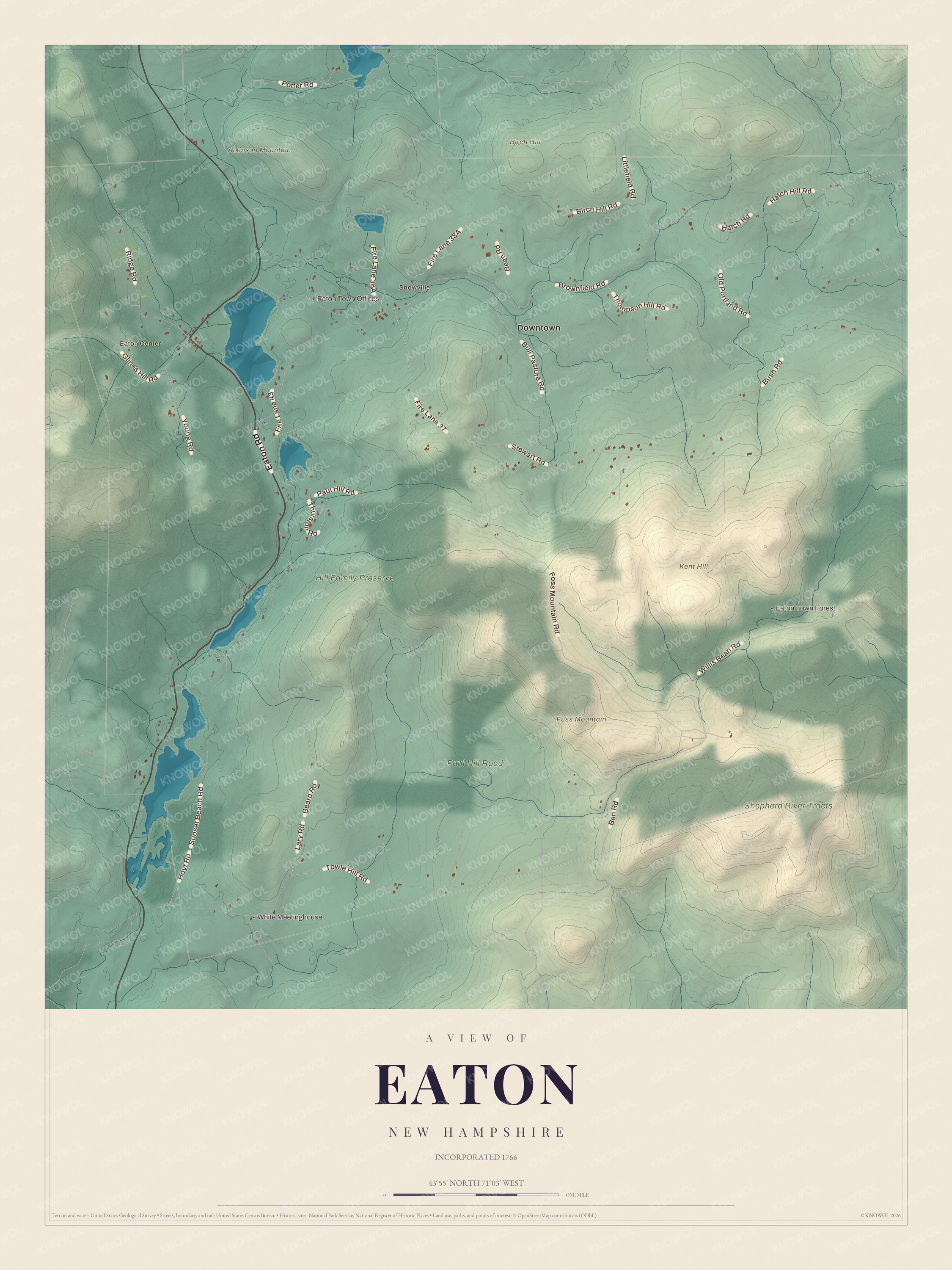 Map of Eaton, New Hampshire