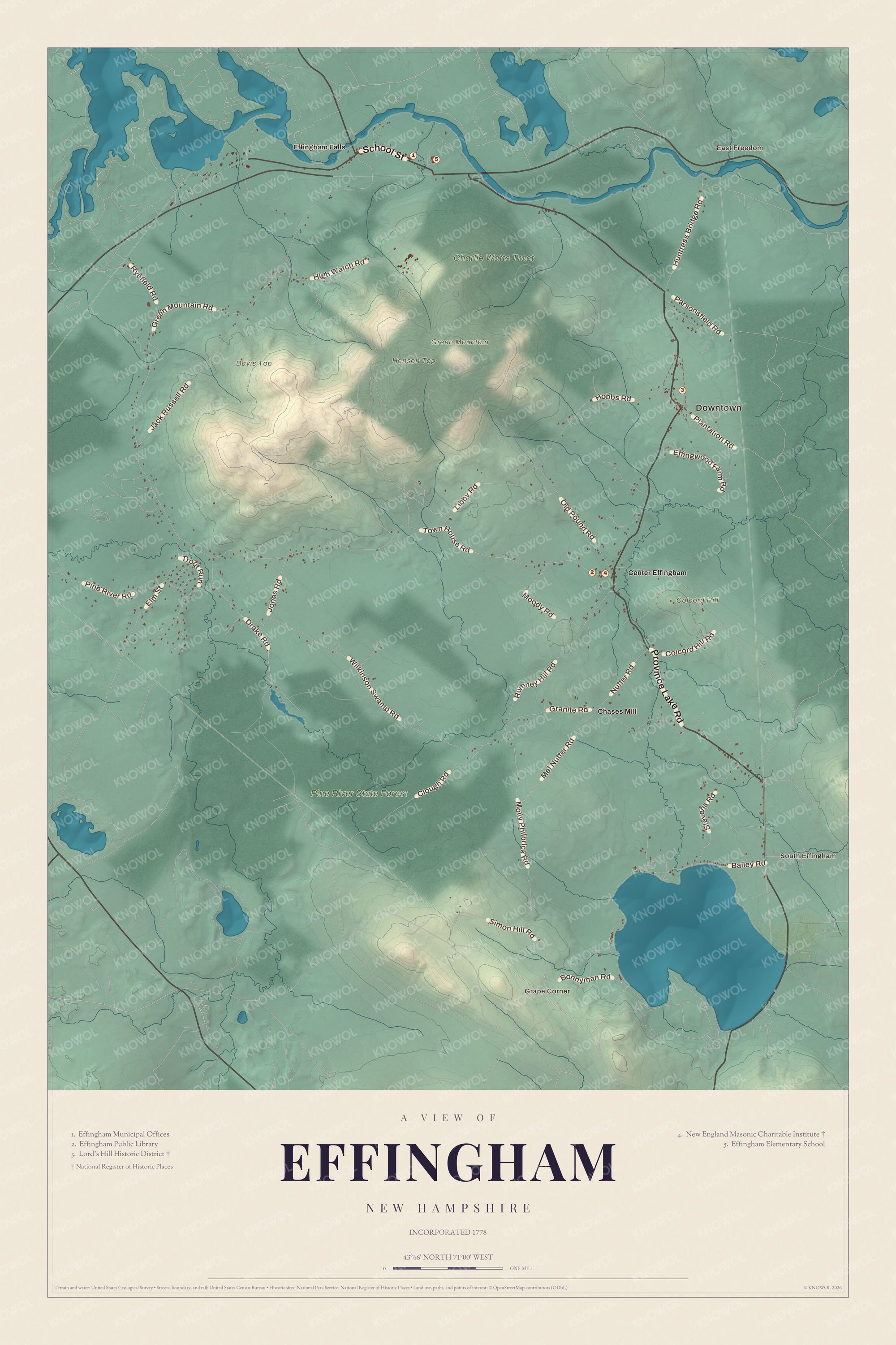Map of Effingham, New Hampshire