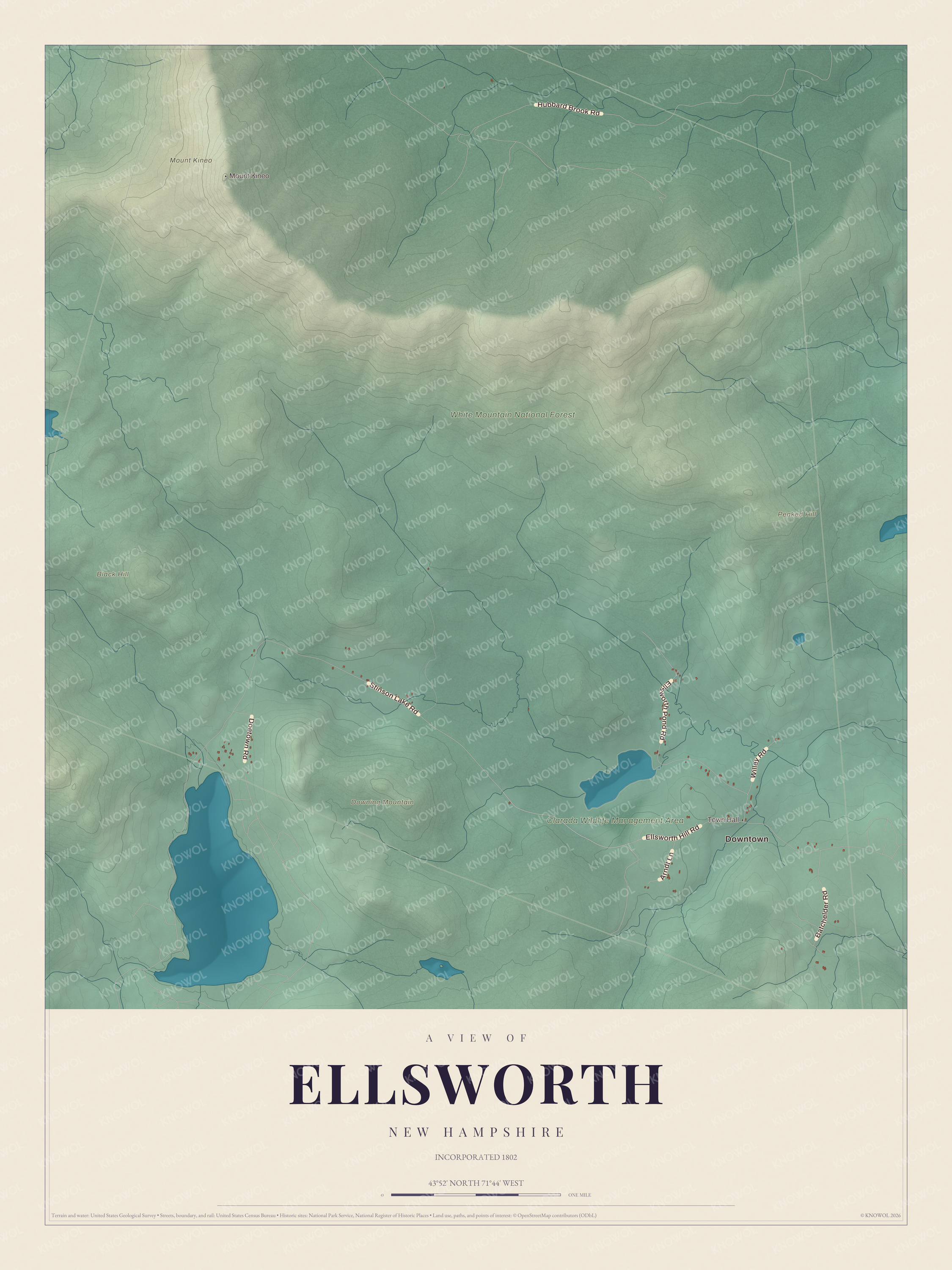 Map of Ellsworth, New Hampshire