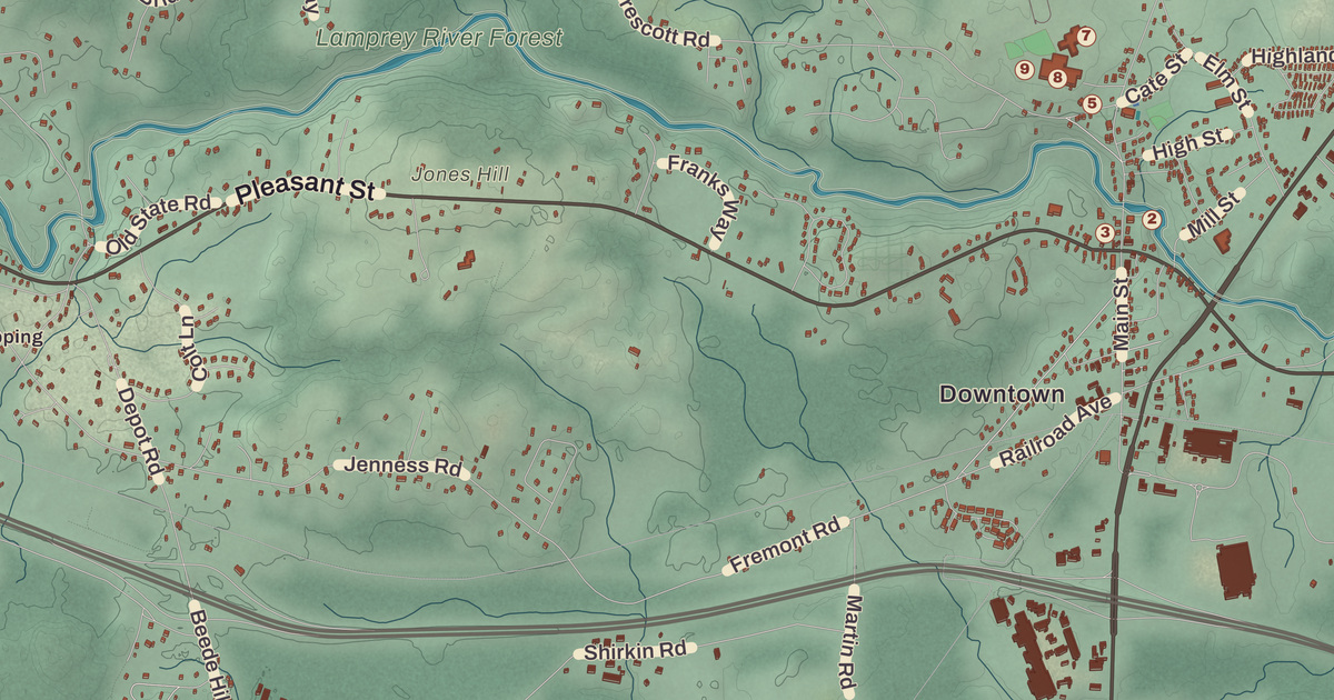 Beautifully Detailed Map of Epping, New Hampshire