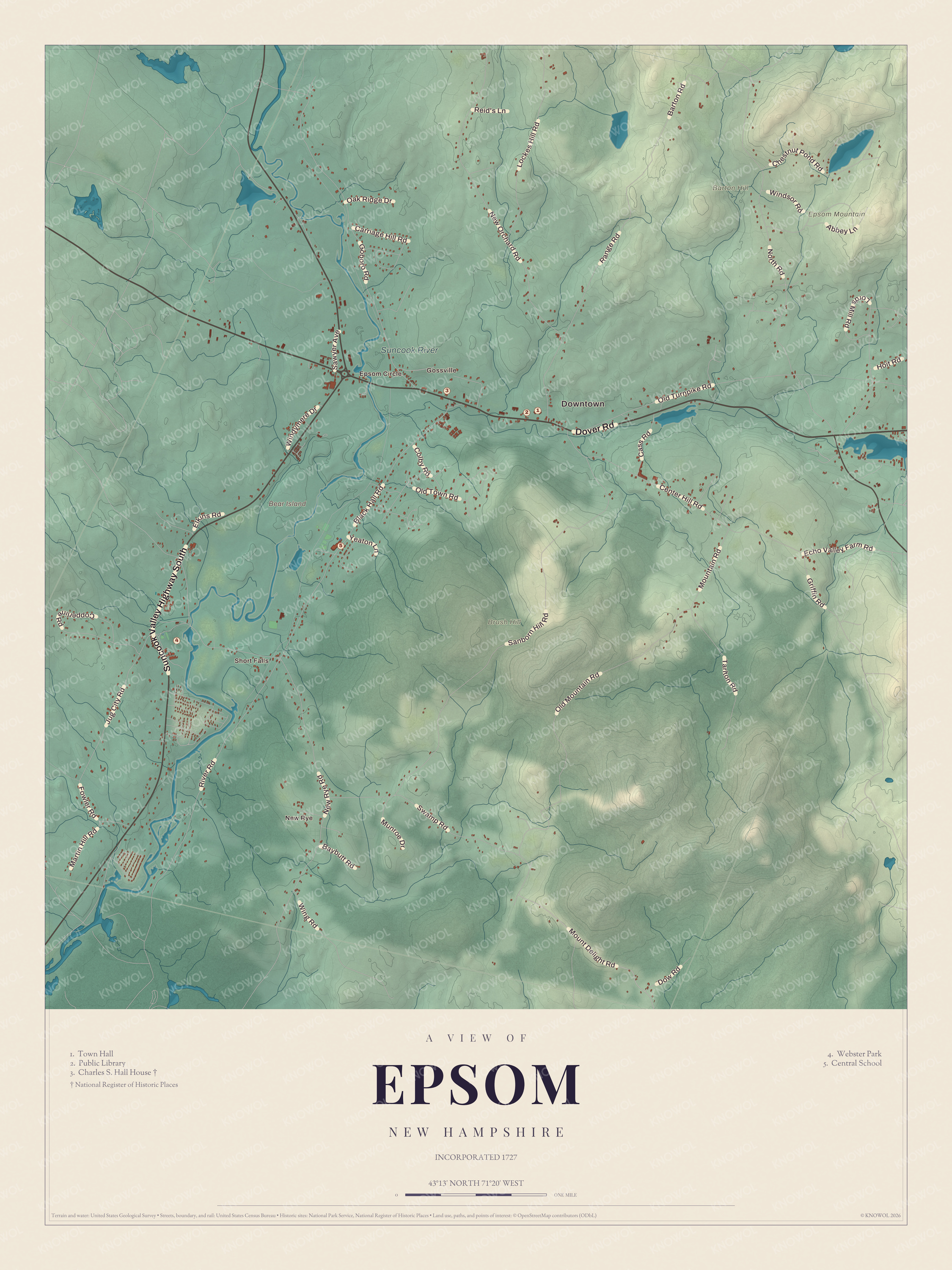 Map of Epsom, New Hampshire