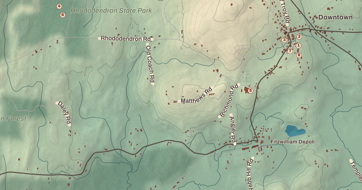 Beautifully Detailed Map of Fitzwilliam, New Hampshire