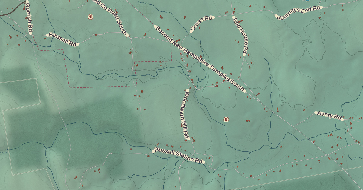 Beautifully Detailed Map of Francestown, New Hampshire