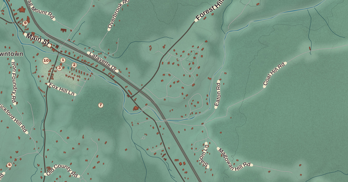 Beautifully Detailed Map of Franconia, New Hampshire