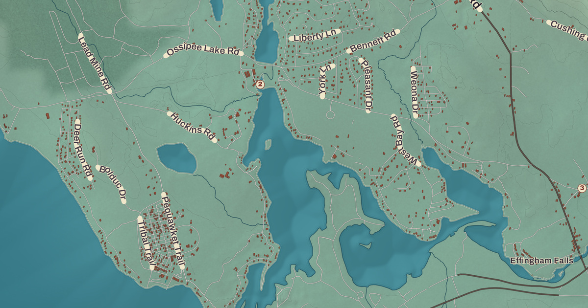 Beautifully Detailed Map of Freedom, New Hampshire
