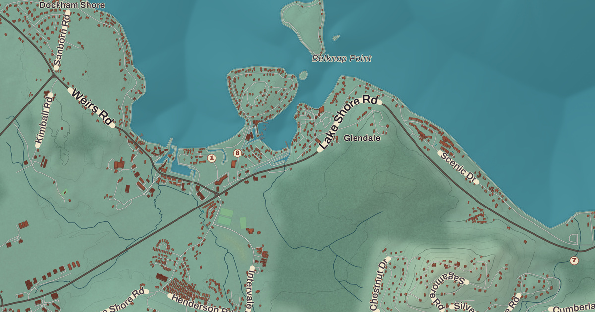 Beautifully Detailed Map of Gilford, New Hampshire