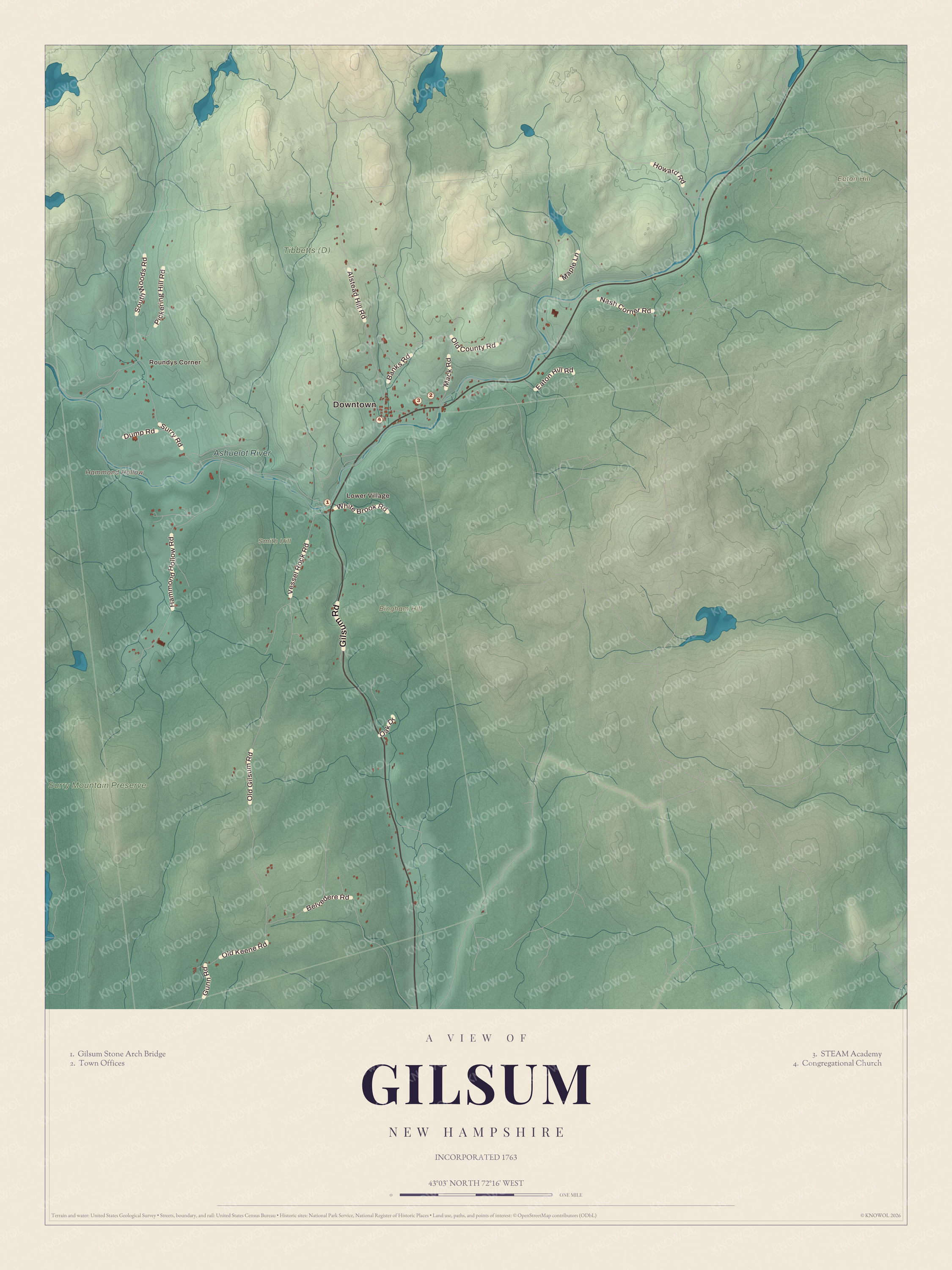 Map of Gilsum, New Hampshire
