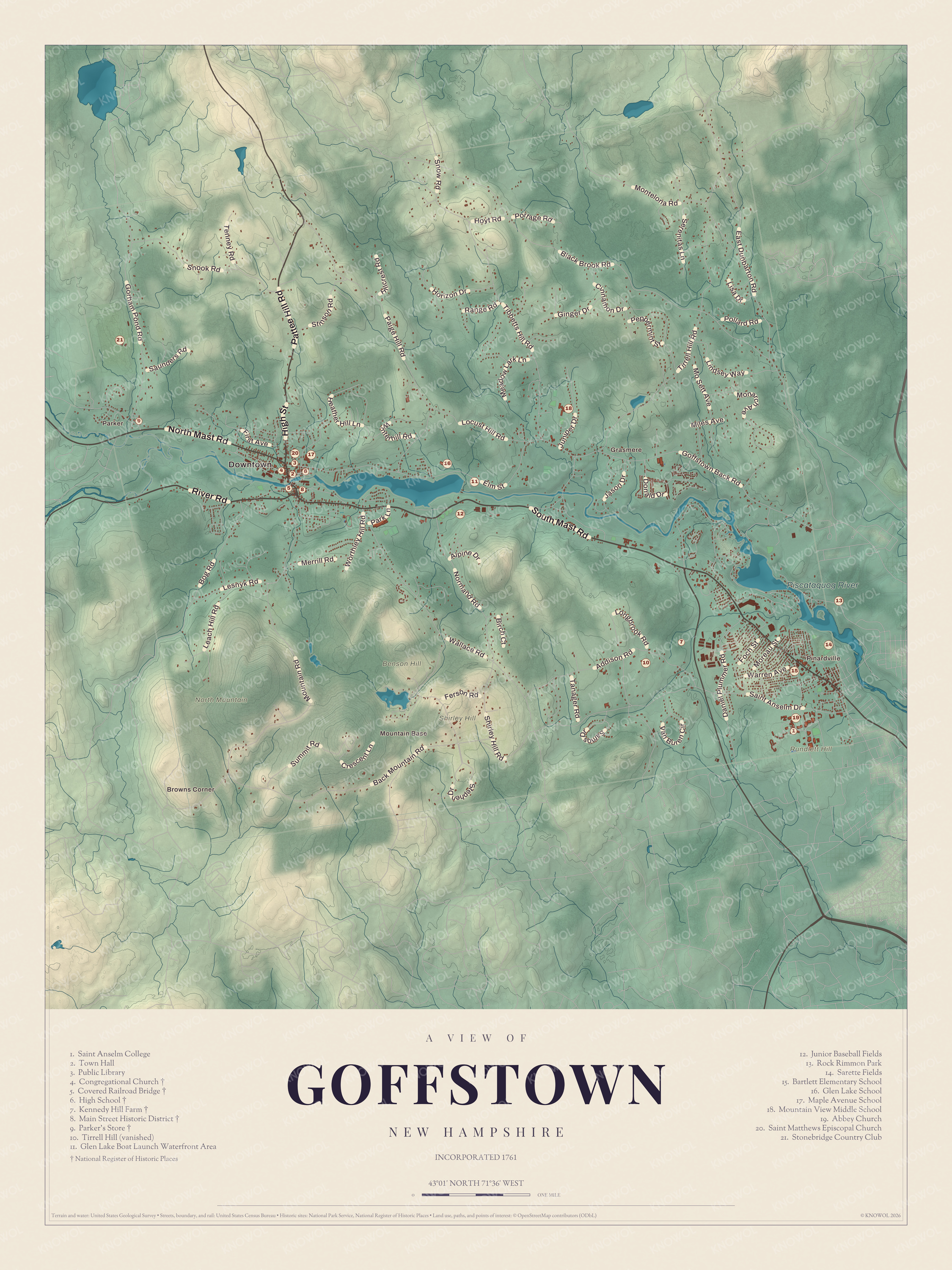Map of Goffstown, New Hampshire