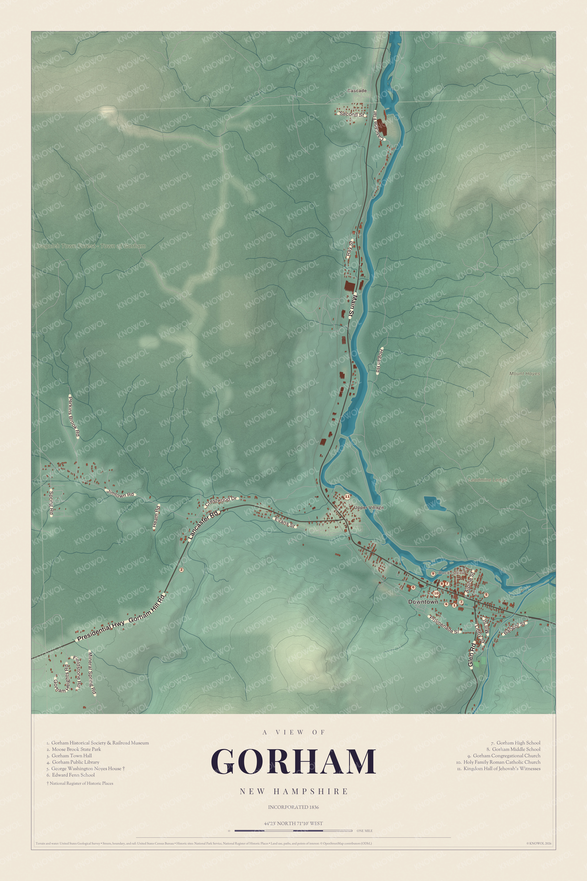Map of Gorham, New Hampshire