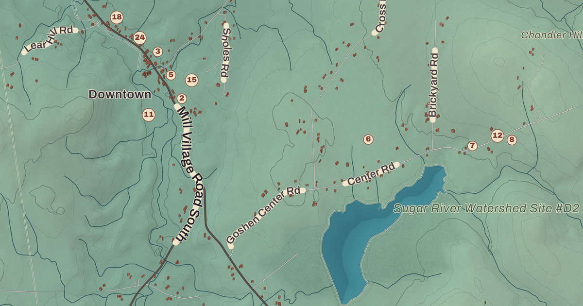 Beautifully Detailed Map of Goshen, New Hampshire