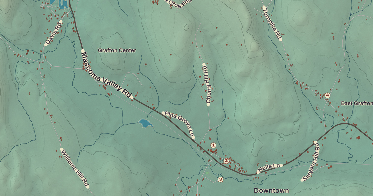 Beautifully Detailed Map of Grafton, New Hampshire