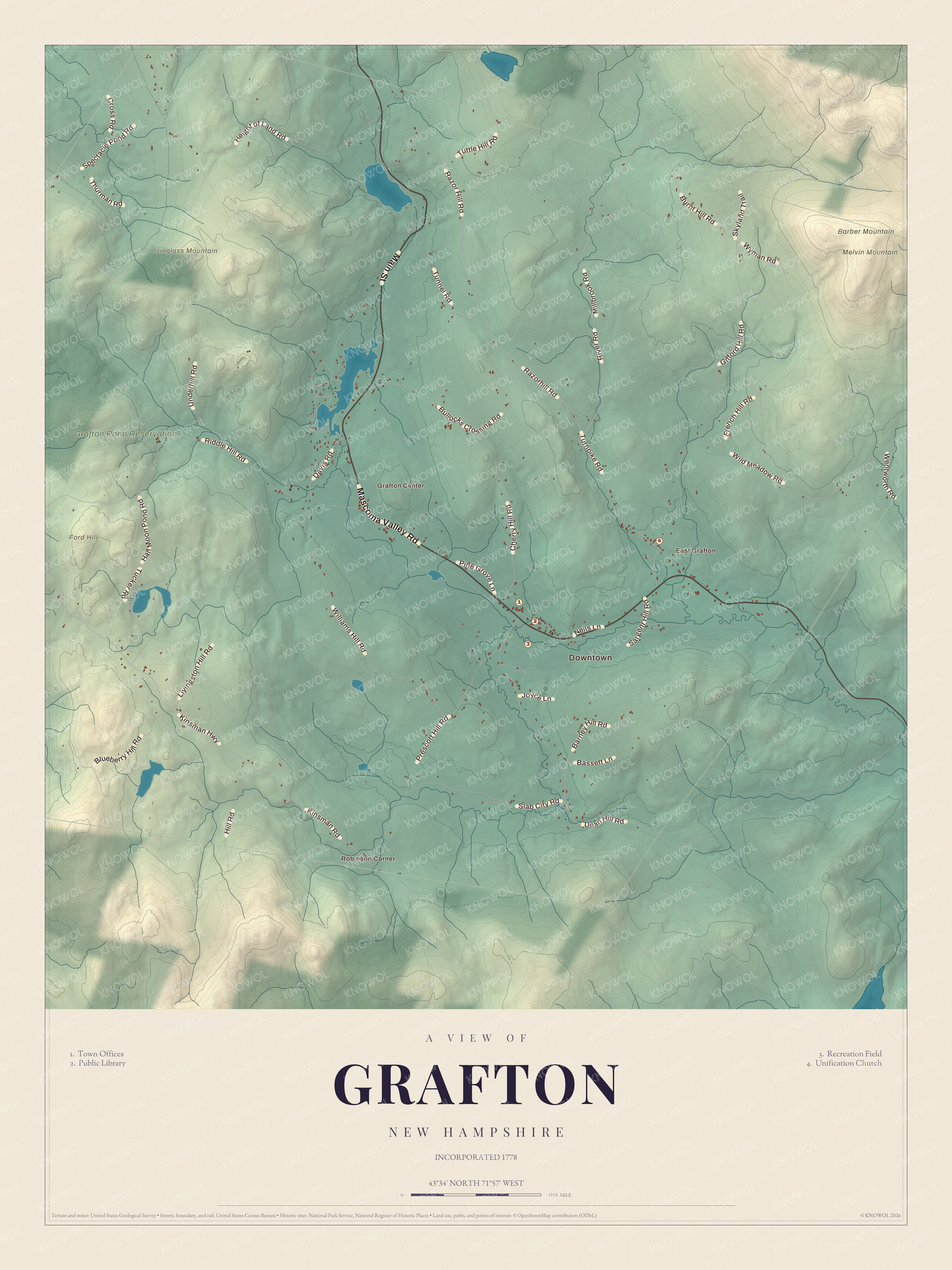 Map of Grafton, New Hampshire