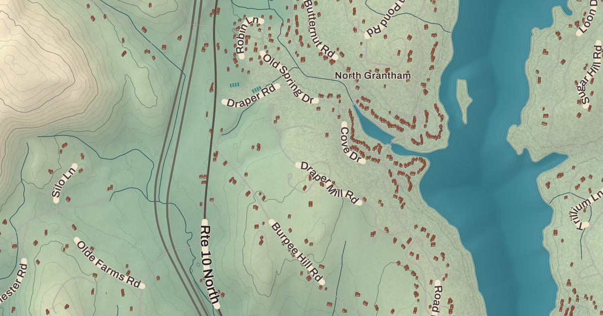 Beautifully Detailed Map of Grantham, New Hampshire