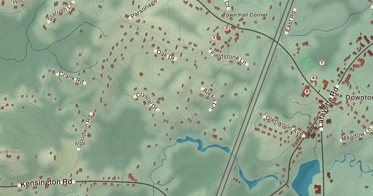 Beautifully Detailed Map of Hampton Falls, New Hampshire