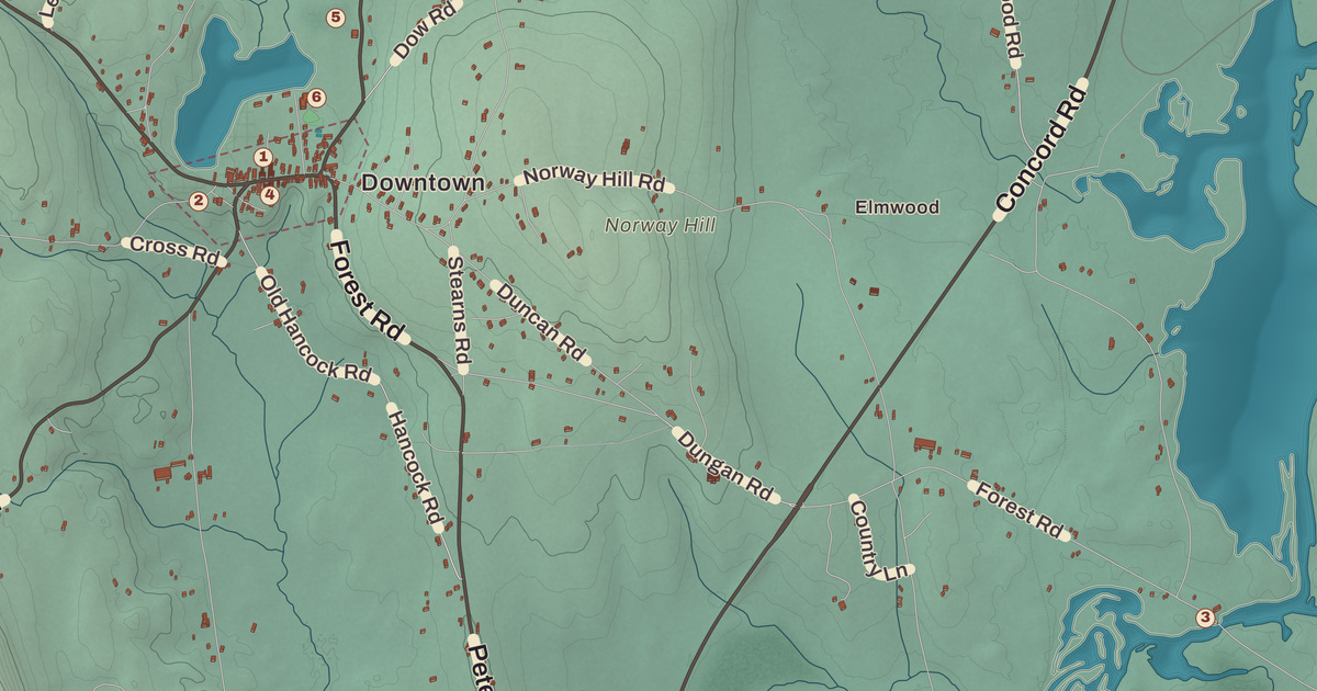 Beautifully Detailed Map of Hancock, New Hampshire