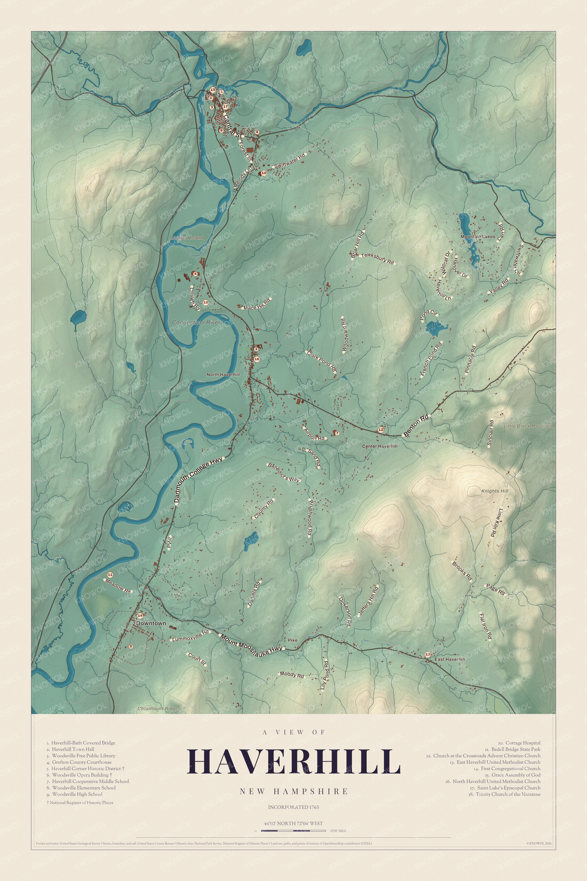 Map of Haverhill, New Hampshire