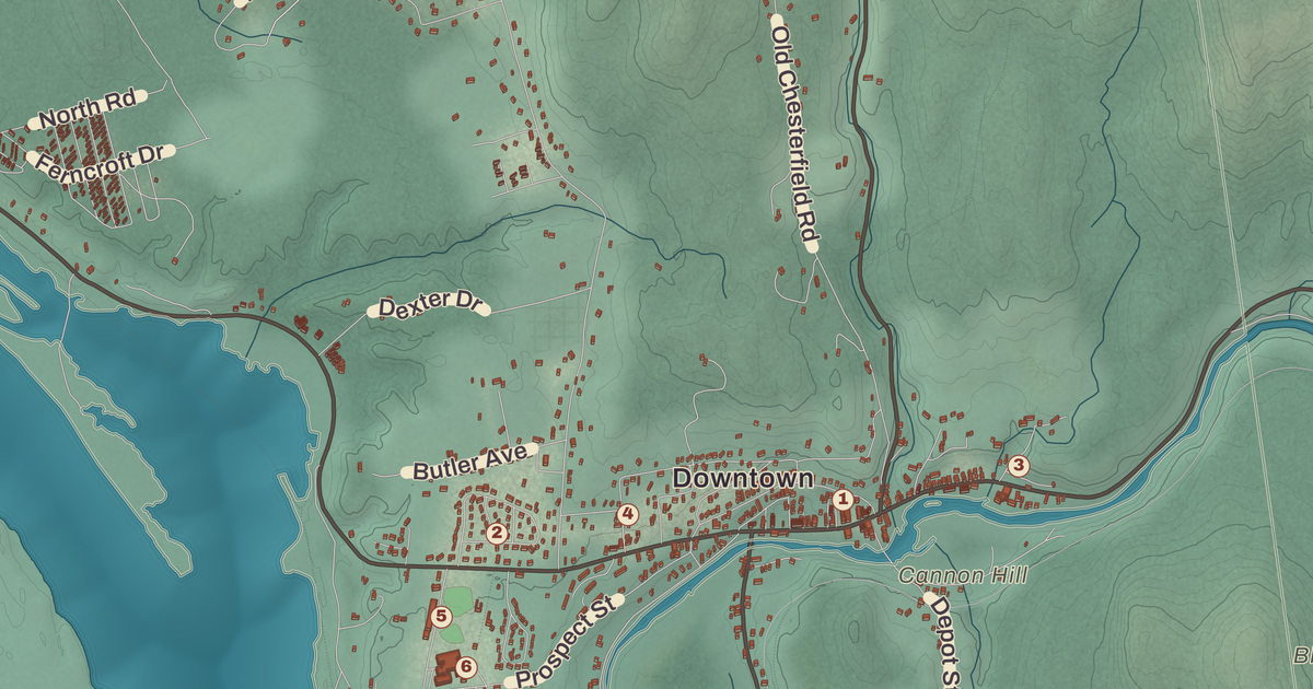 Beautifully Detailed Map of Hinsdale, New Hampshire