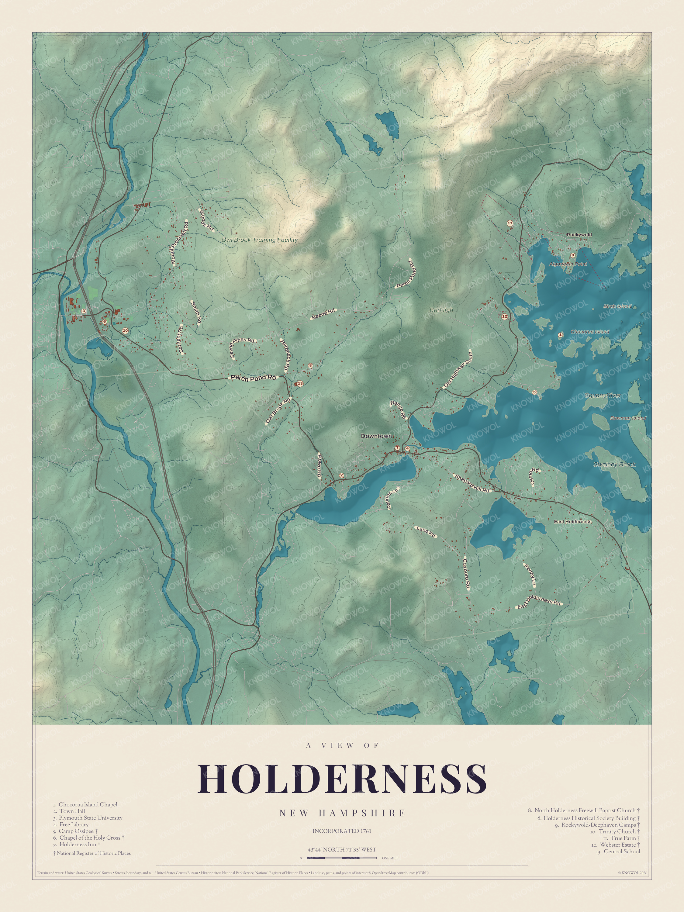 Map of Holderness, New Hampshire
