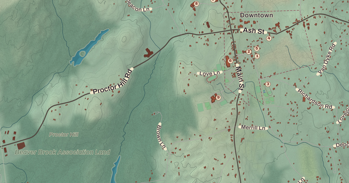Beautifully Detailed Map of Hollis, New Hampshire
