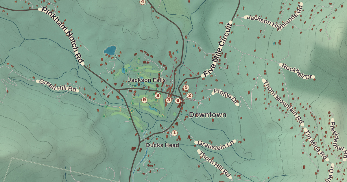 Beautifully Detailed Map of Jackson, New Hampshire