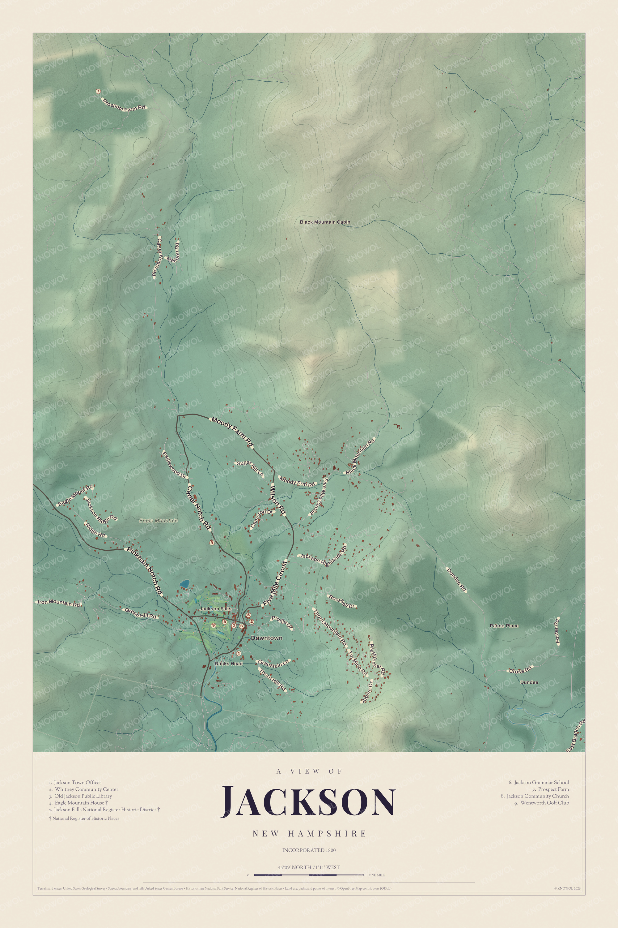 Map of Jackson, New Hampshire