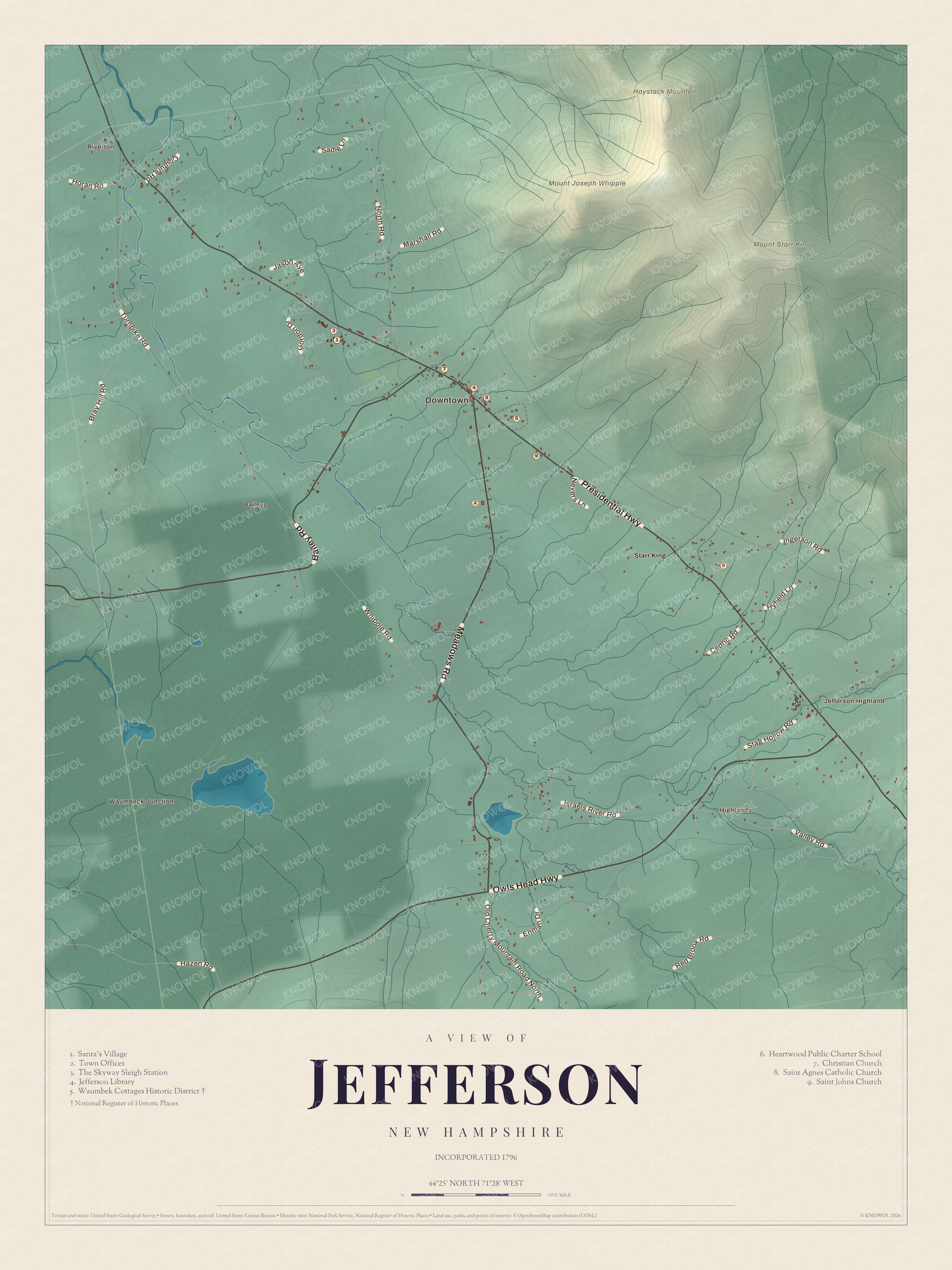 Map of Jefferson, New Hampshire