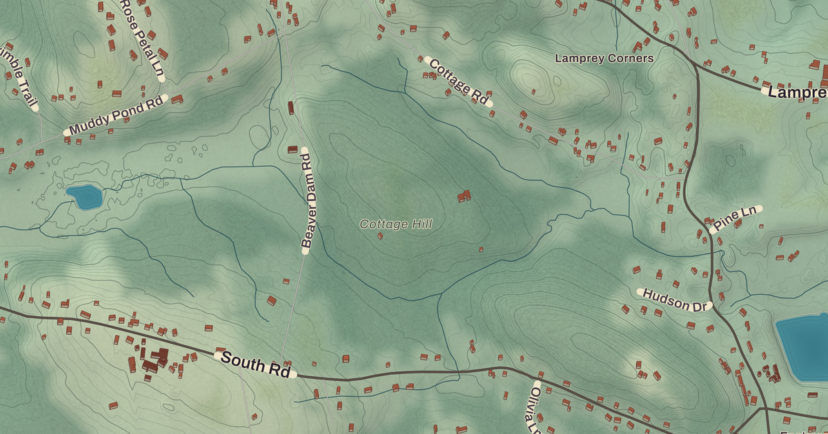Beautifully Detailed Map of Kensington, New Hampshire