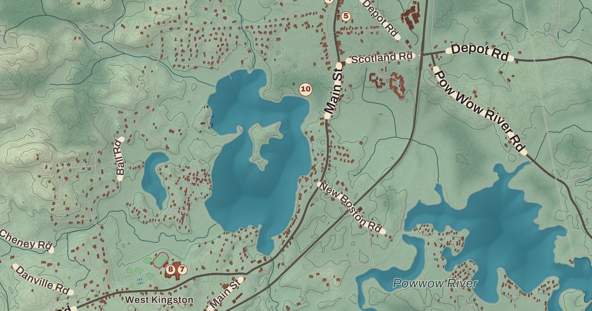 Beautifully Detailed Map of Kingston, New Hampshire