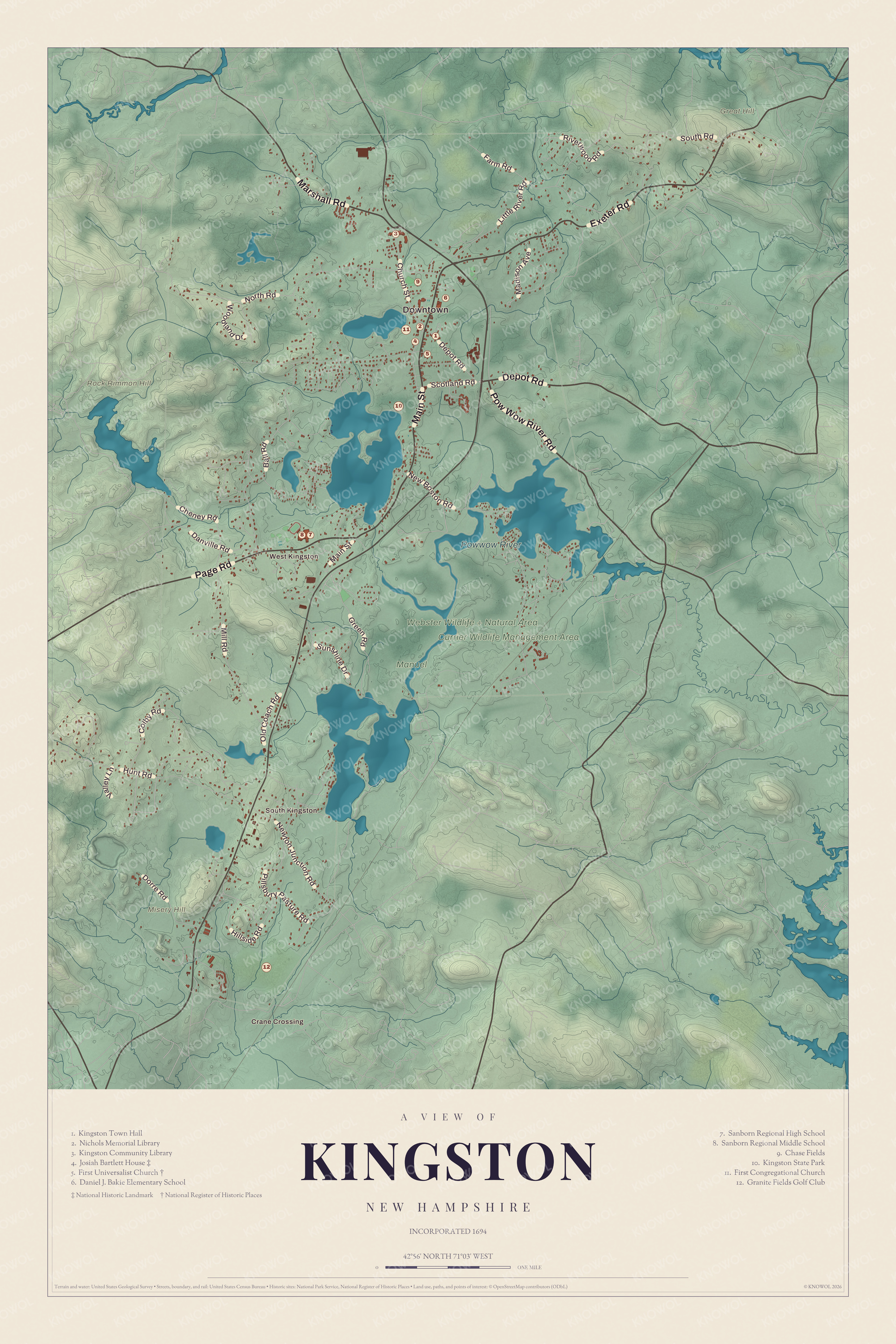 Map of Kingston, New Hampshire