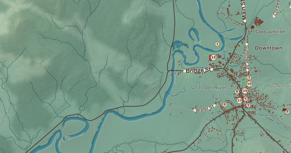 Beautifully Detailed Map of Lancaster, New Hampshire