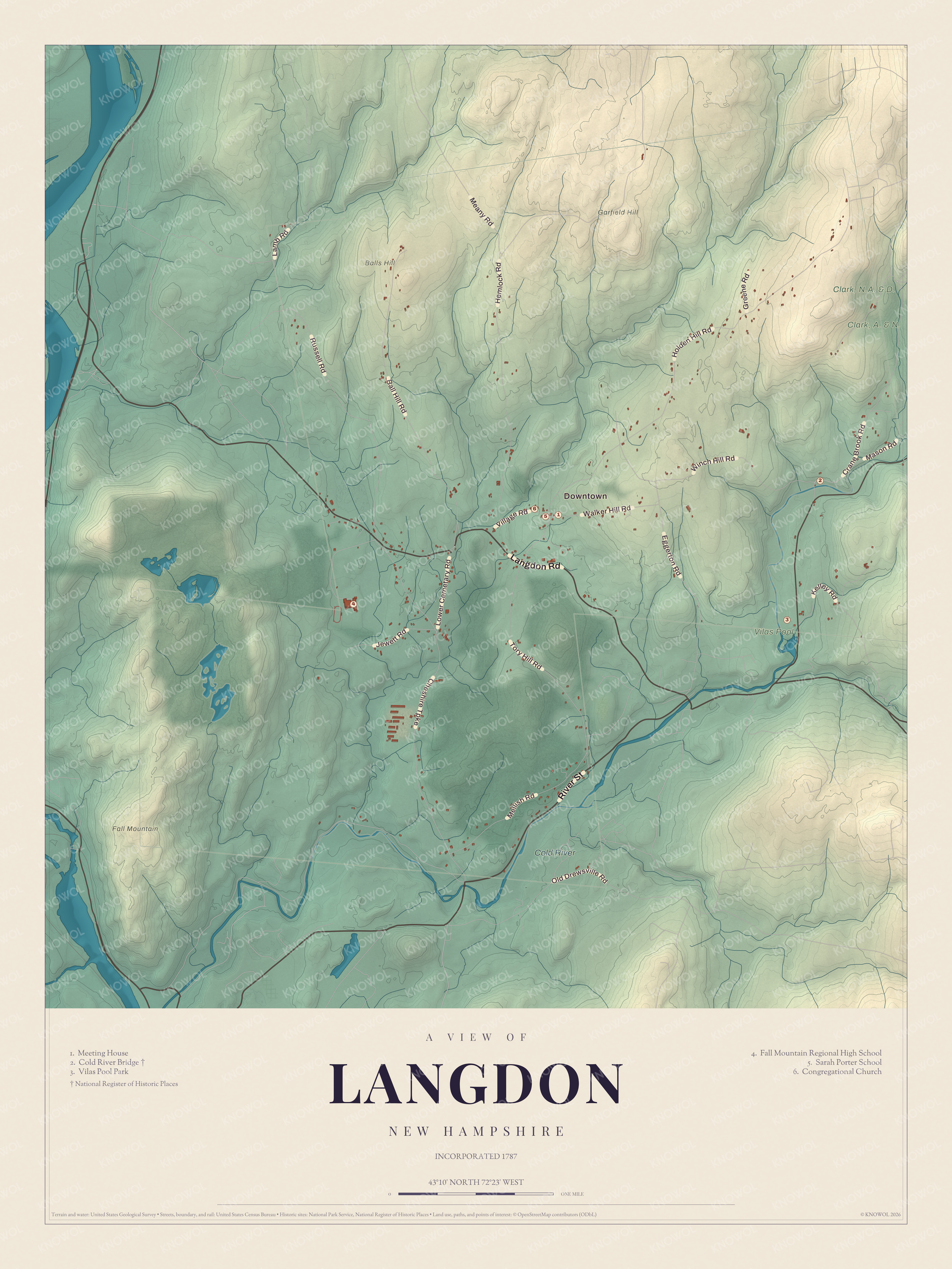 Map of Langdon, New Hampshire