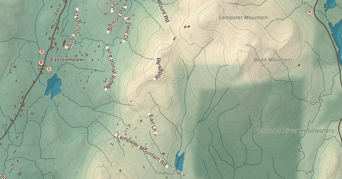 Beautifully Detailed Map of Lempster, New Hampshire