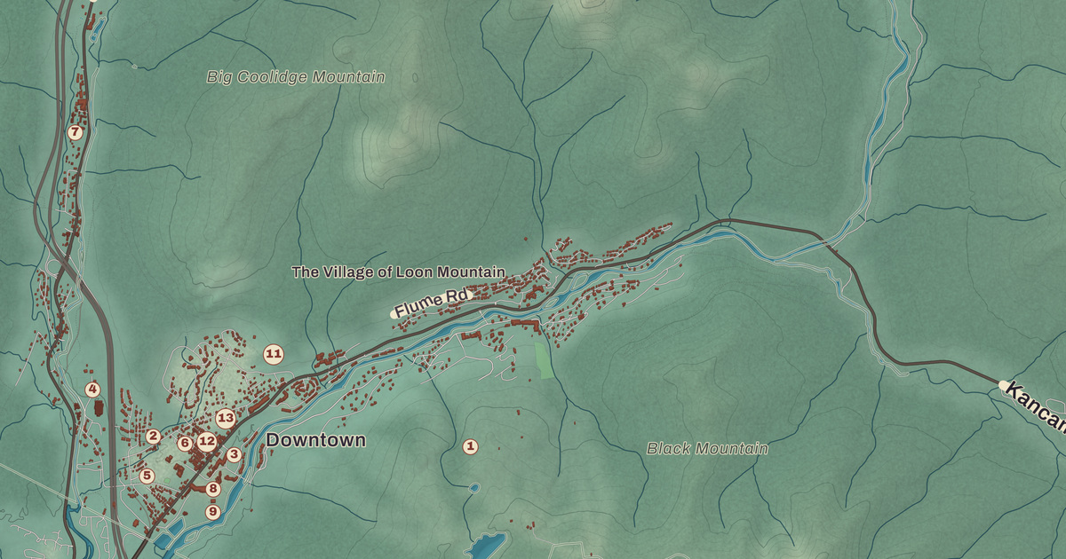 Beautifully Detailed Map of Lincoln, New Hampshire