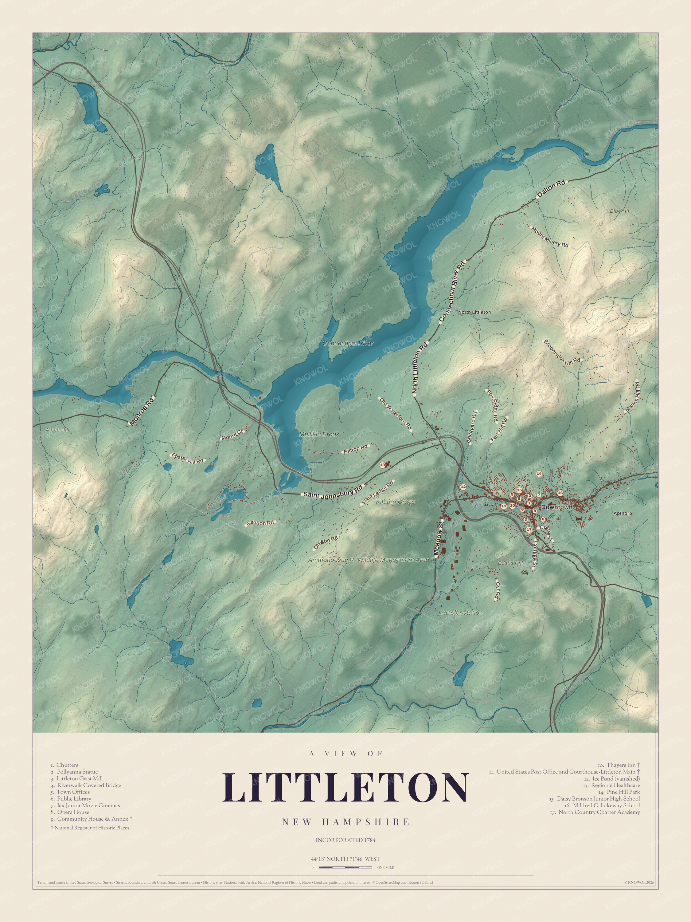 Map of Littleton, New Hampshire