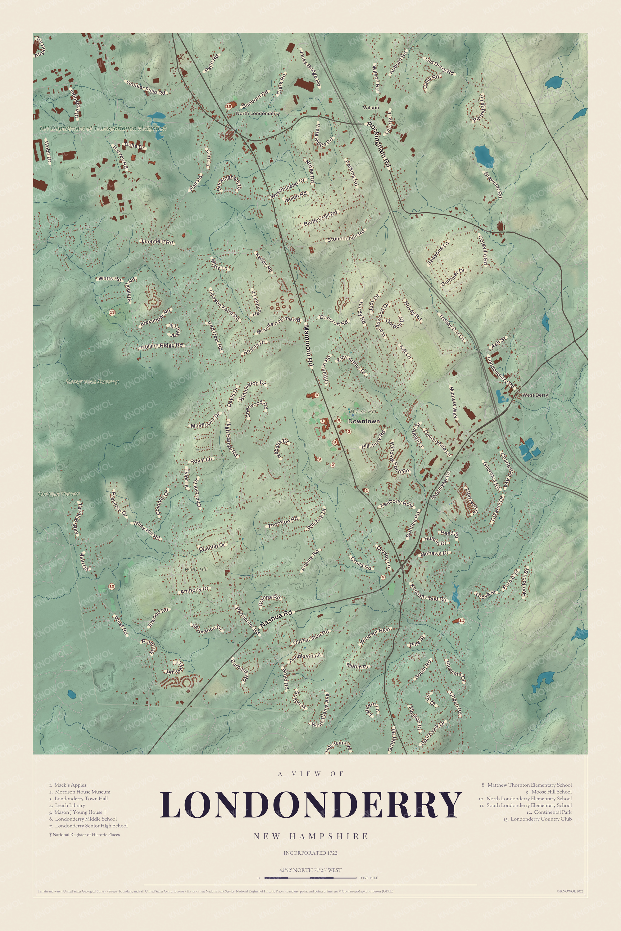 Map of Londonderry, New Hampshire