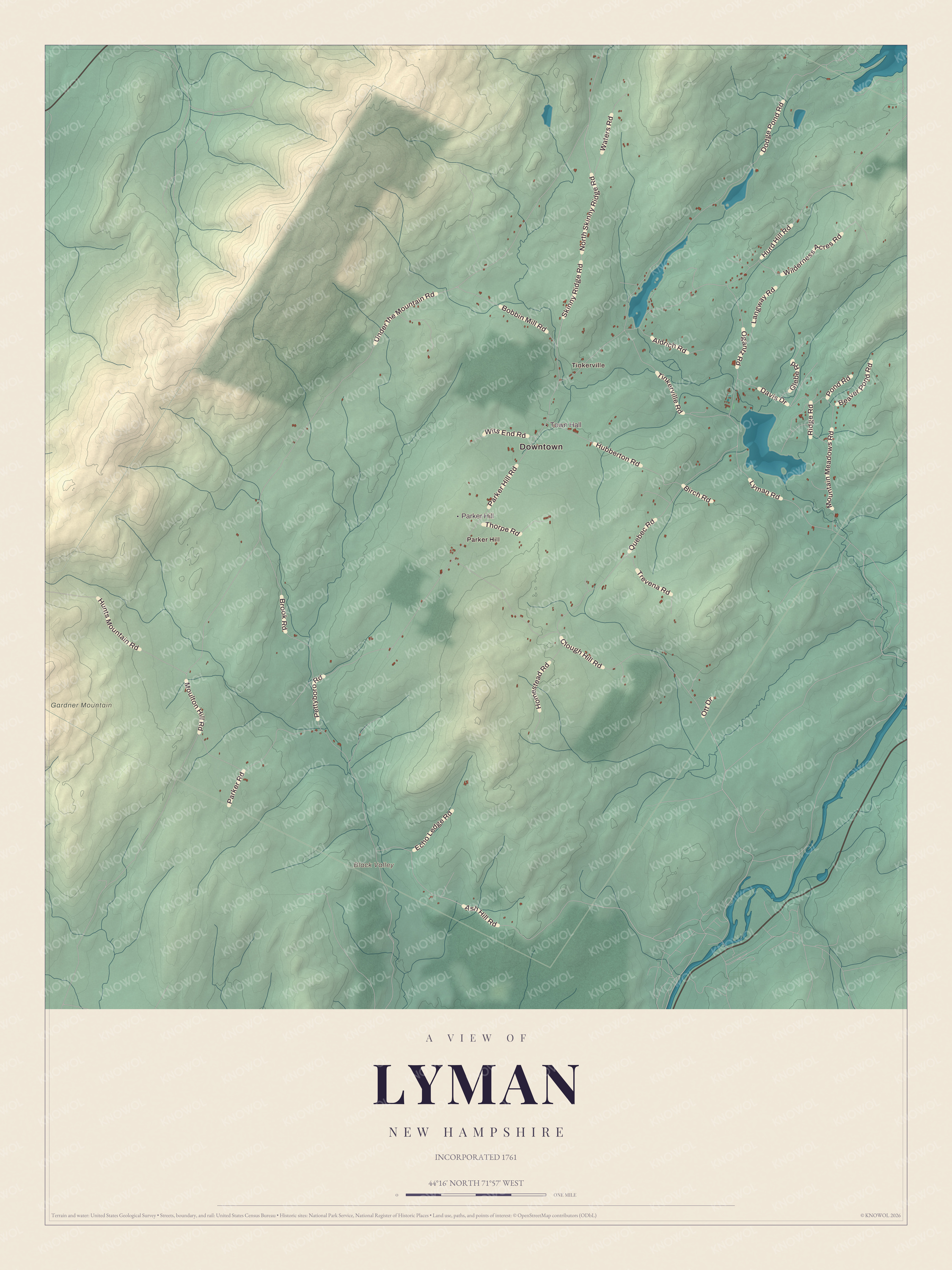 Map of Lyman, New Hampshire