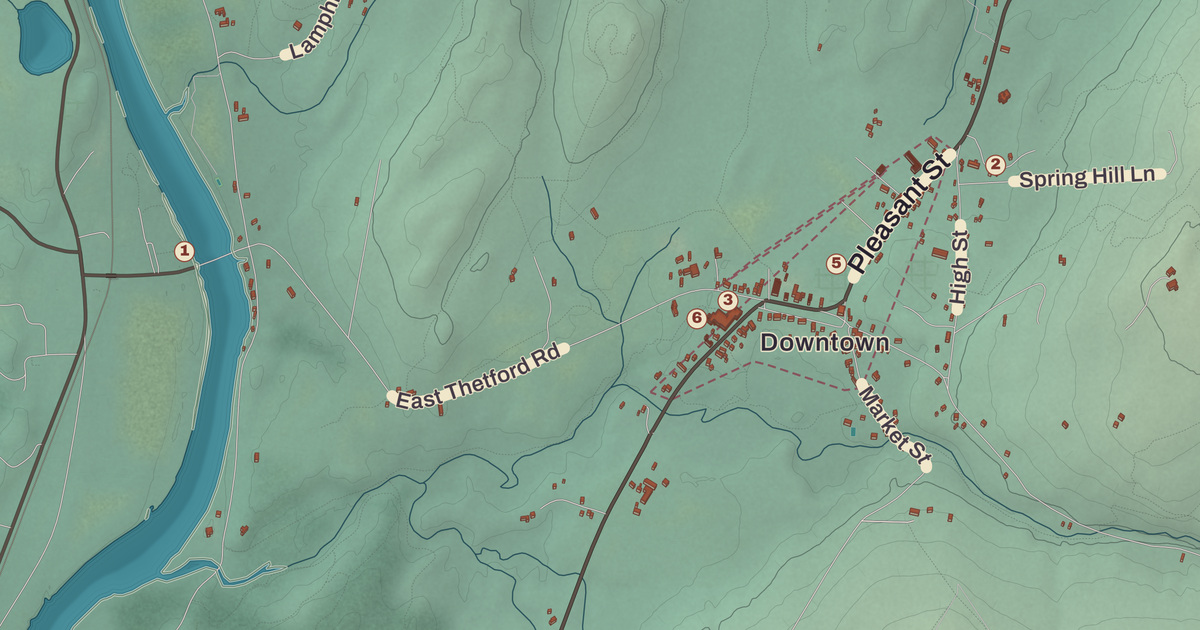 Beautifully Detailed Map of Lyme, New Hampshire